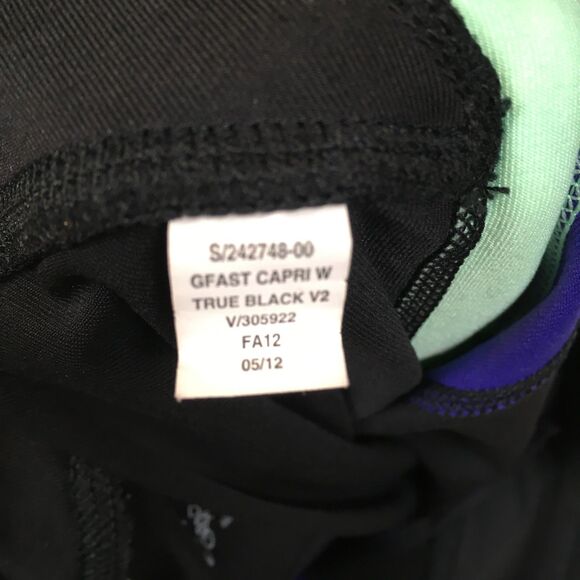 Gap Fit Womens M Grop Leggings Black Green Purple Stripe Gfast Nylon Retro 80s - Picture 10 of 10